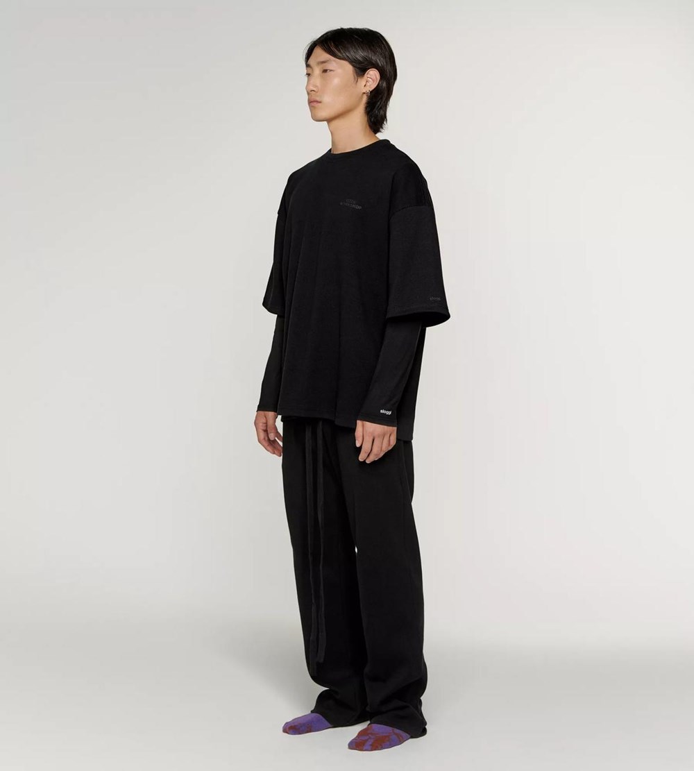 Sloggi 032c X Unisex Shirt Black | 95372-KPOT