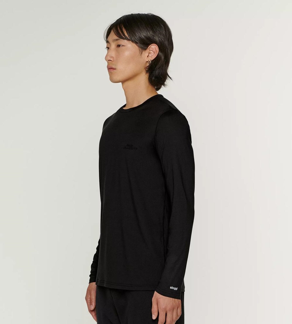 Sloggi 032c X Unisex Shirt Black | 95372-KPOT