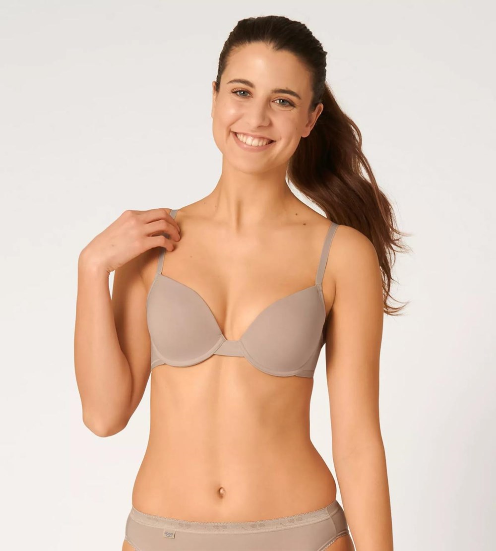 Sloggi 24/7 100 Wired Padded Bra New Beige | 74312-FTZQ