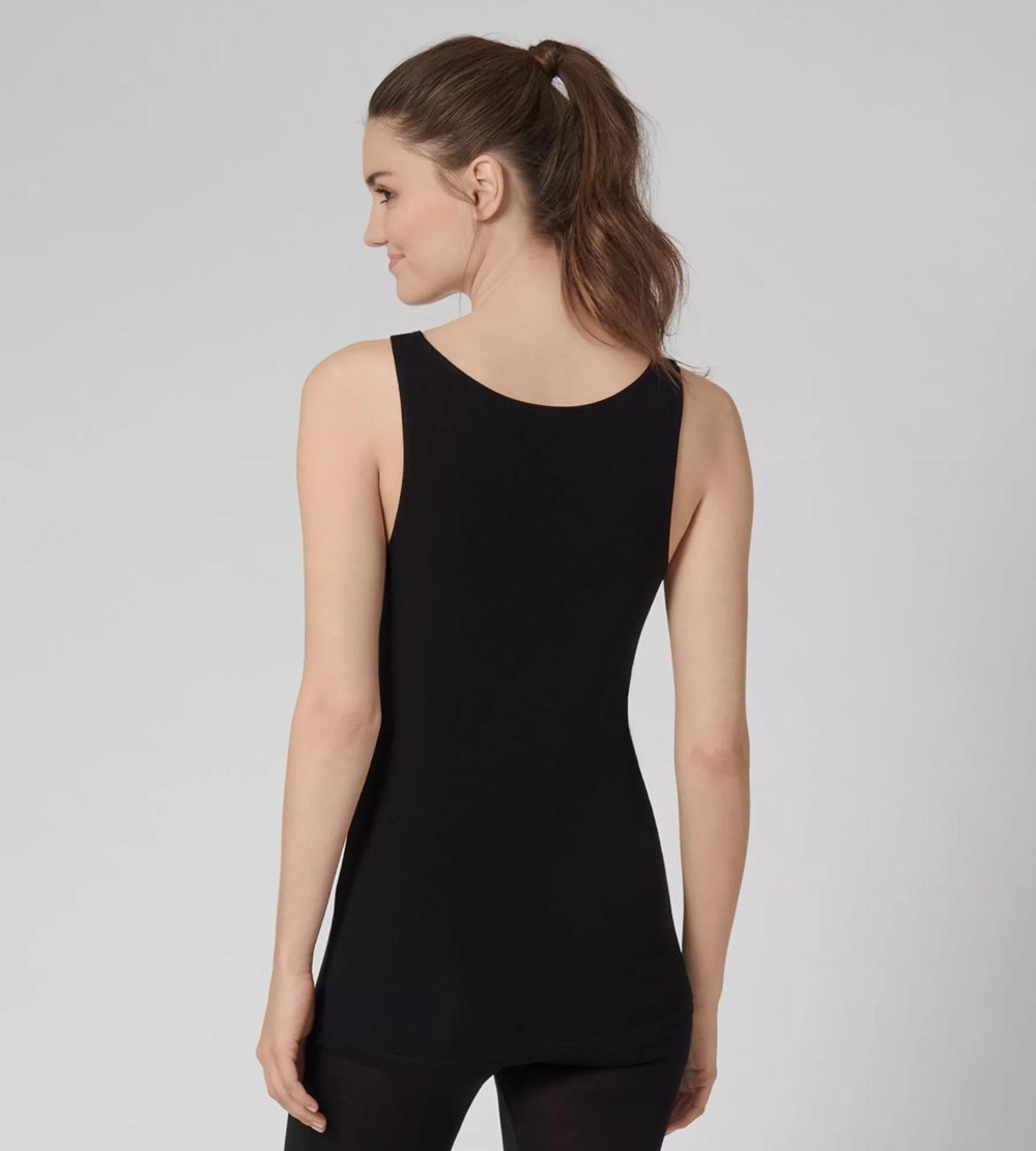 Sloggi Ever Cosy Muscular Tank Top Black | 09657-CAEK