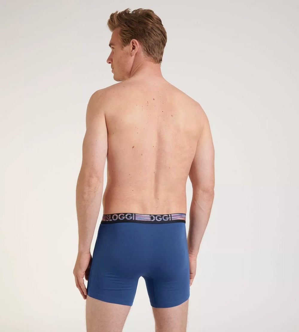 Sloggi Go Abc Natural Shorts Blue - Dark Combination | 03841-IQWC