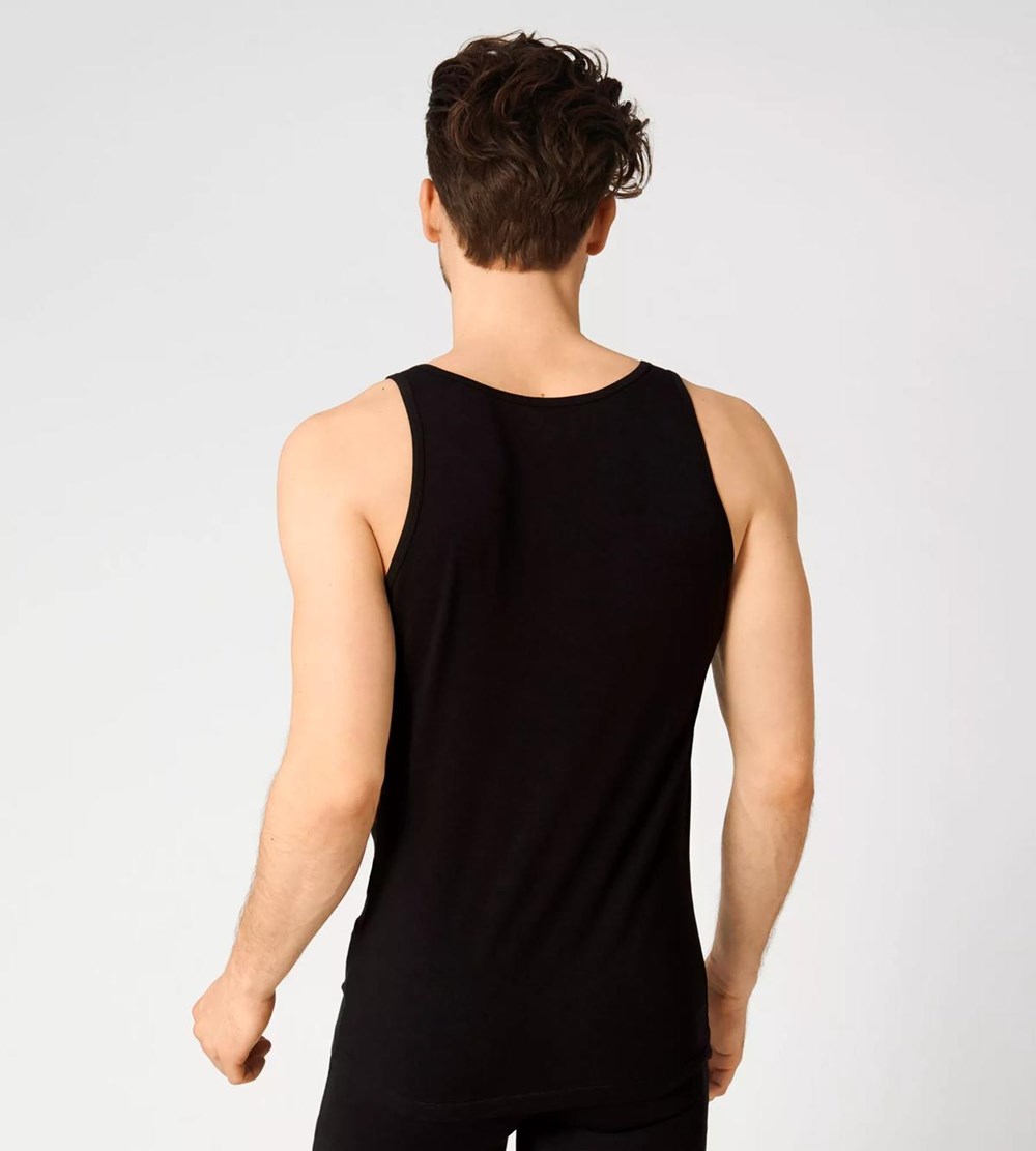 Sloggi Go Abc Vest Tank Top Black | 90531-FCXJ