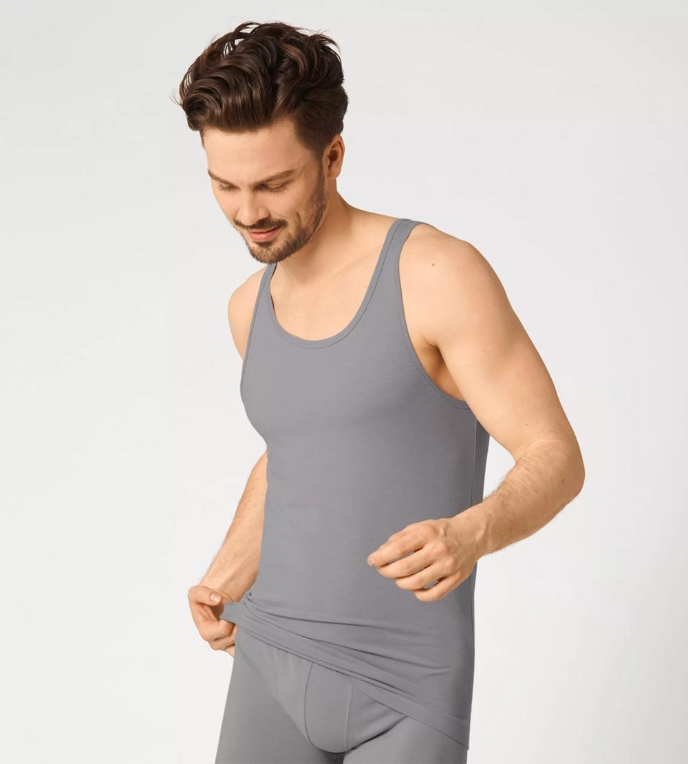 Sloggi Go Abc Vest Tank Top Stone Grey | 63109-ELDC