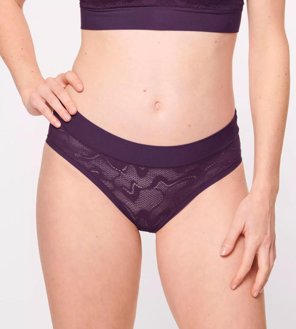 Sloggi Go Allround Lace Hipster Plum | 69503-ZPVL