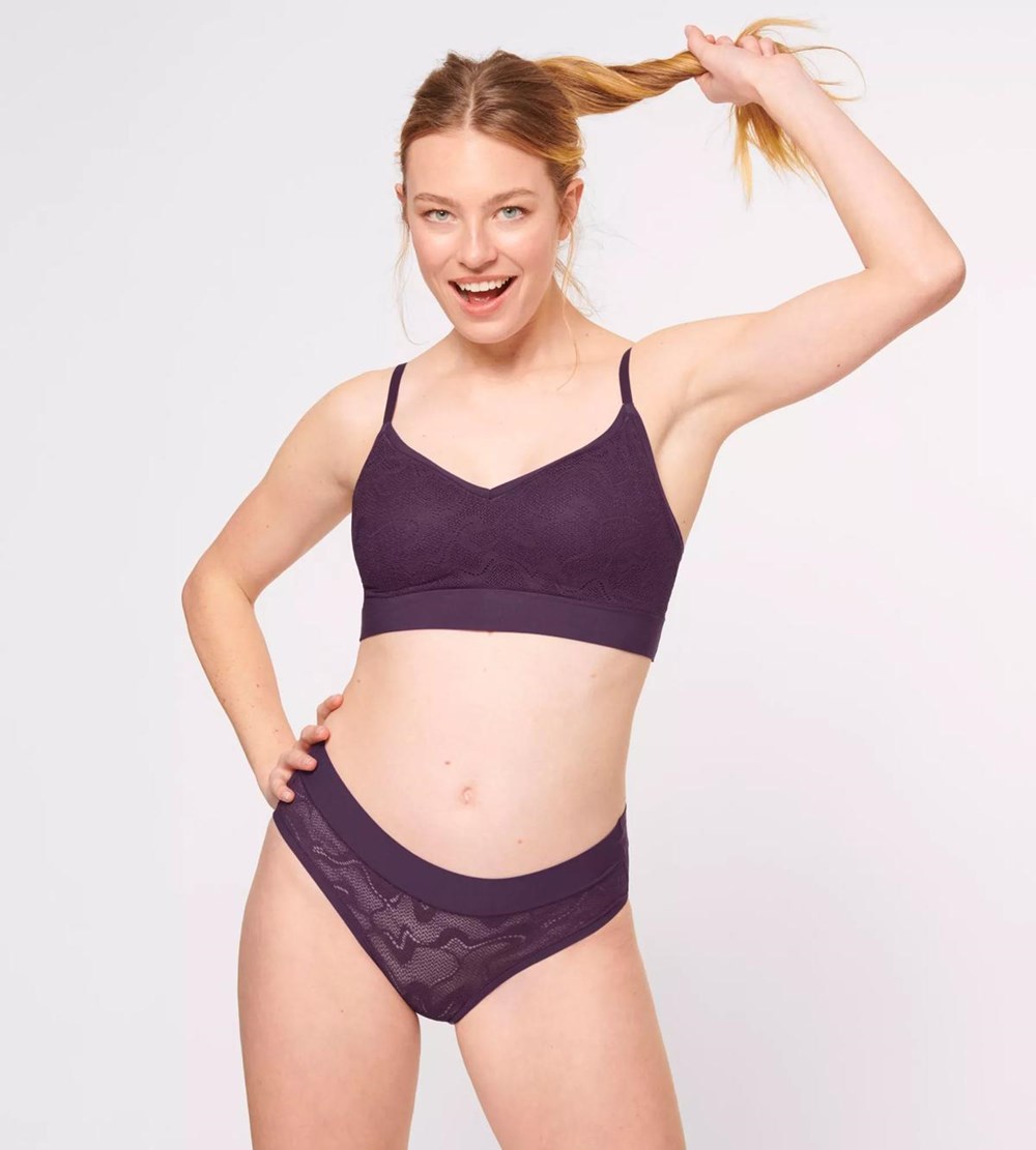 Sloggi Go Allround Lace Hipster Plum | 69503-ZPVL