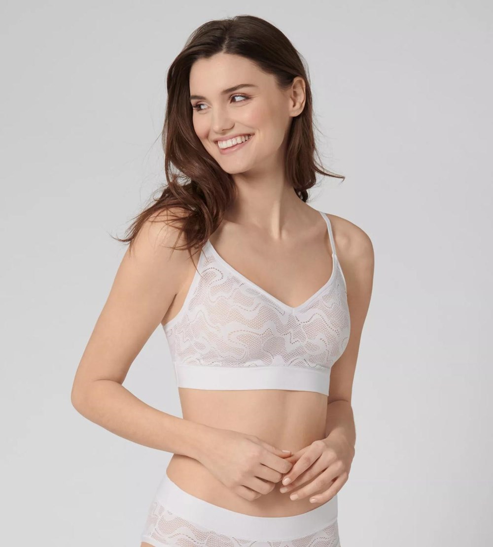 Sloggi Go Allround Lace Padded Bra White | 97321-KBHI