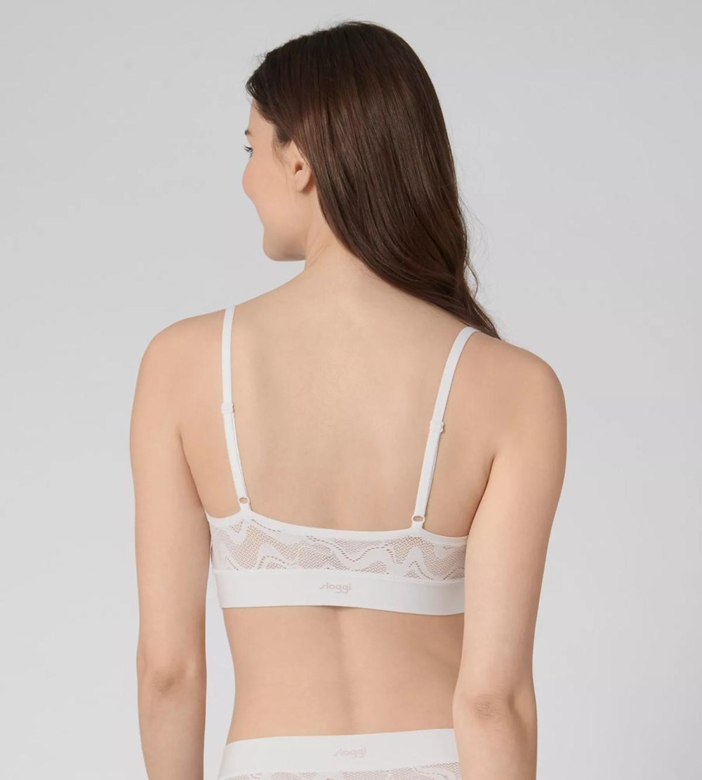 Sloggi Go Allround Lace Padded Bra White | 97321-KBHI