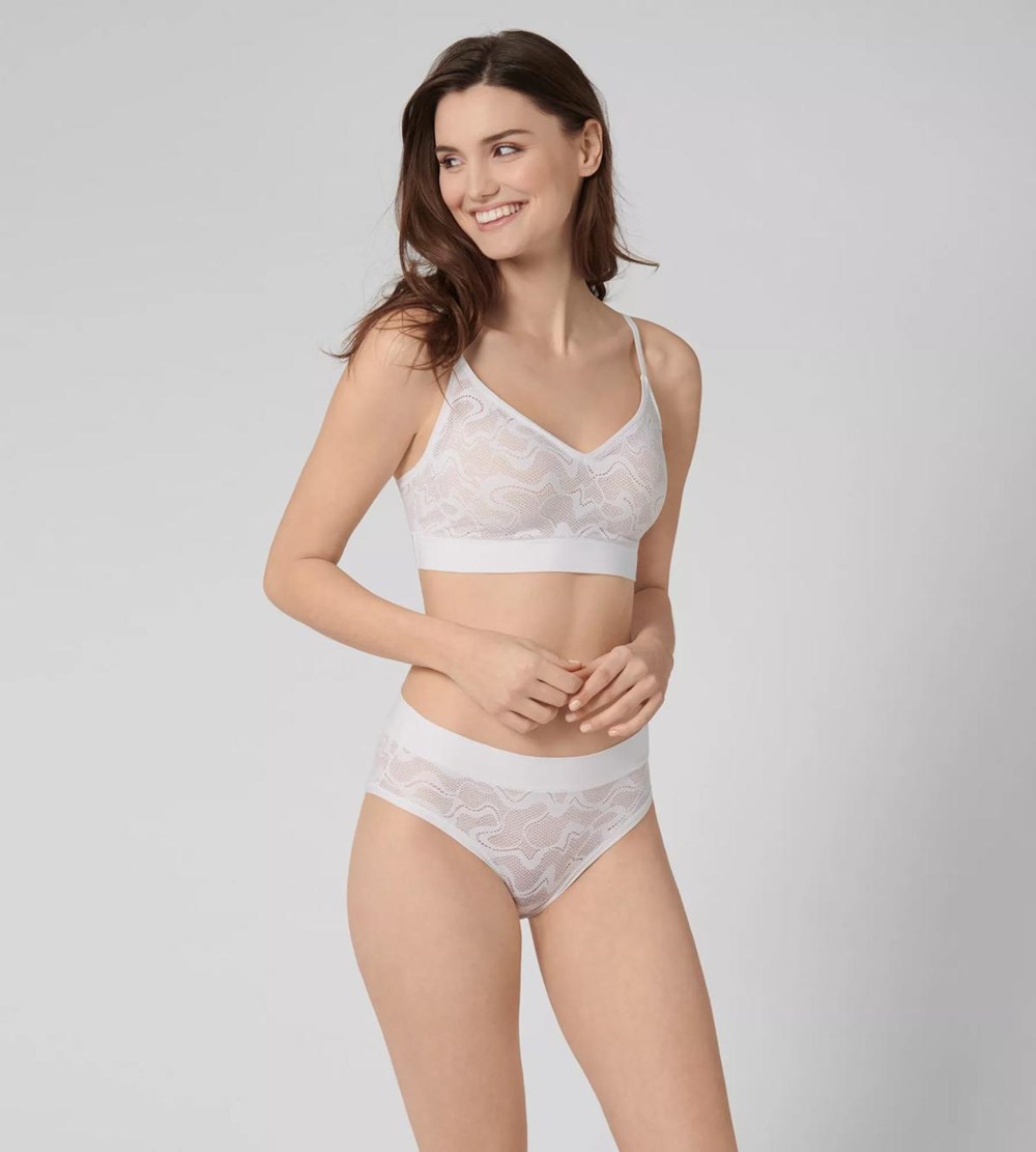 Sloggi Go Allround Lace Padded Bra White | 97321-KBHI