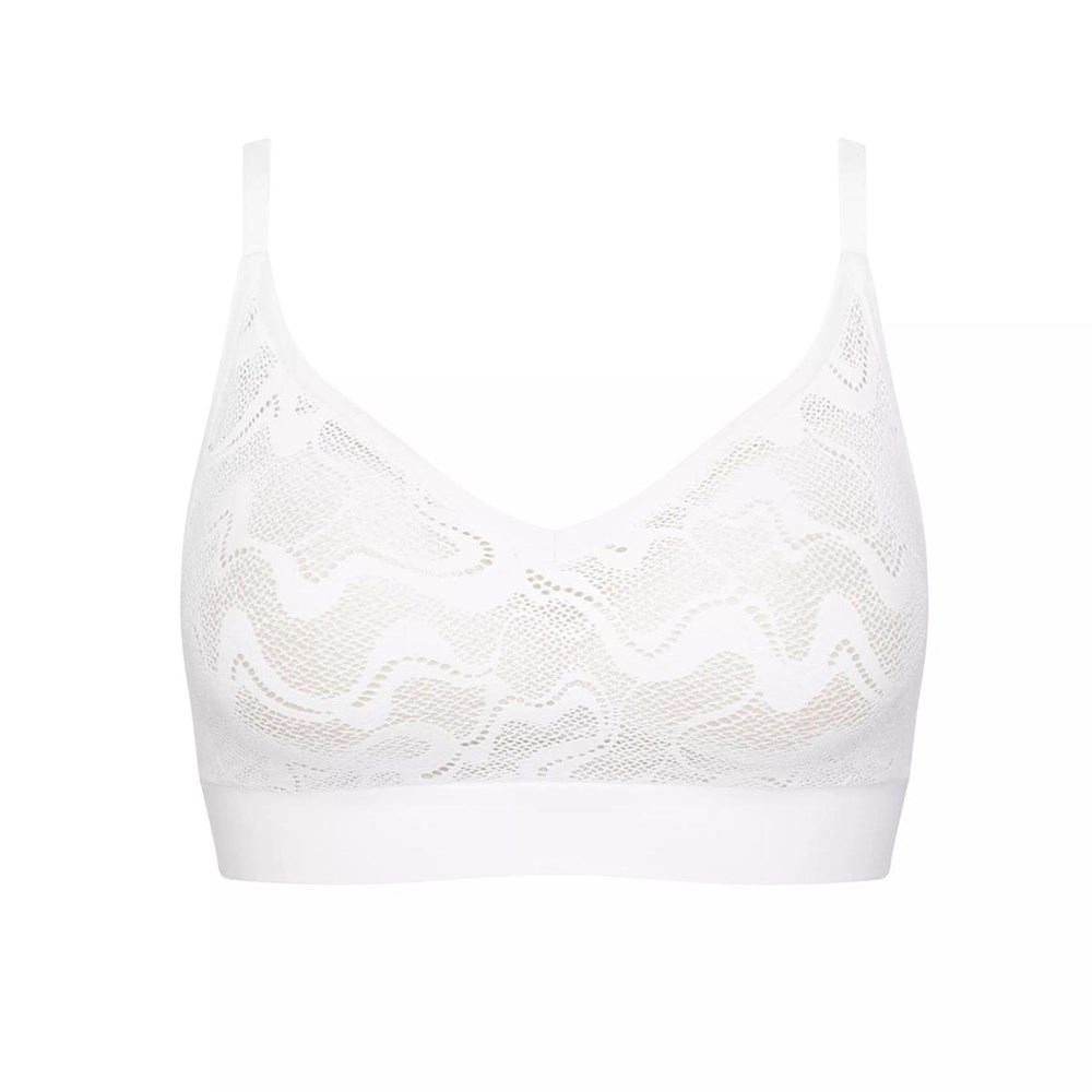 Sloggi Go Allround Lace Padded Bra White | 97321-KBHI