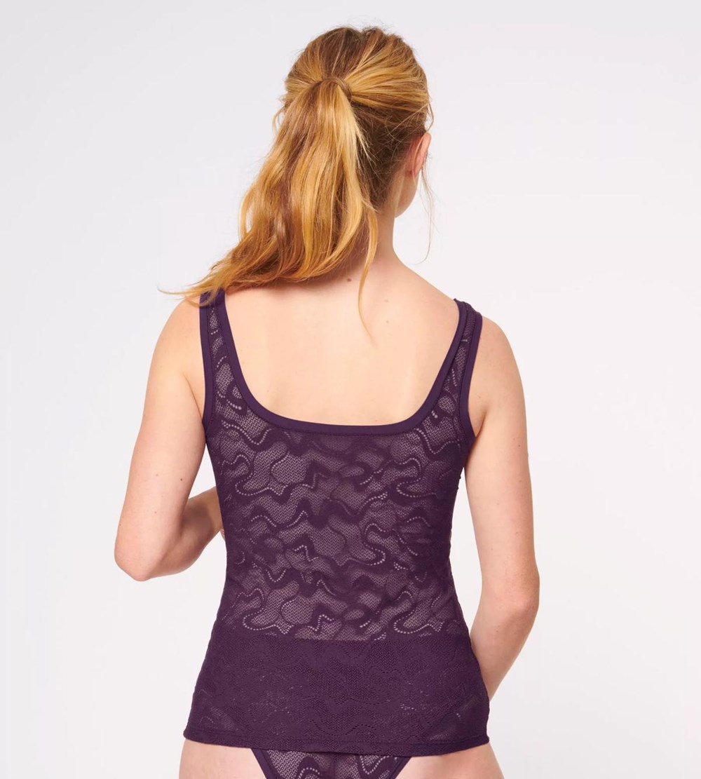 Sloggi Go Allround Lace Top With Spaghetti Straps Plum | 75826-MVYZ