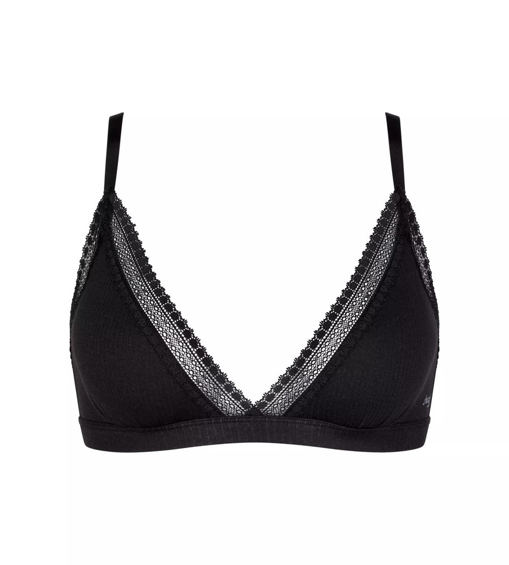 Sloggi Go Ribbed Bralette Black | 63580-UBLP