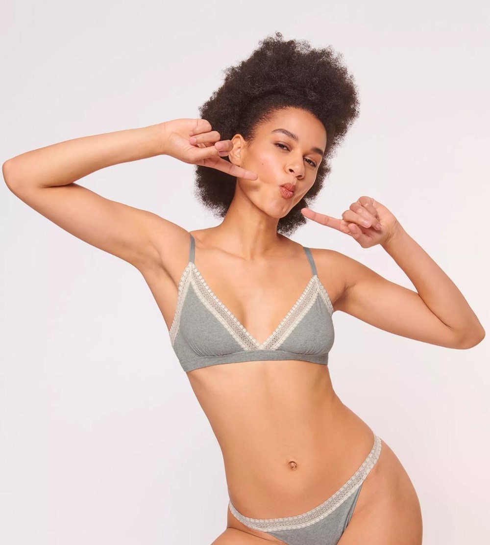 Sloggi Go Ribbed Bralette Medium Grey Melange | 26154-KLFO