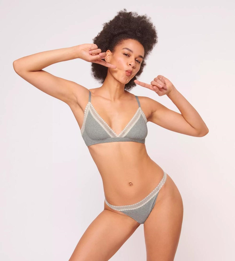 Sloggi Go Ribbed Bralette Medium Grey Melange | 26154-KLFO