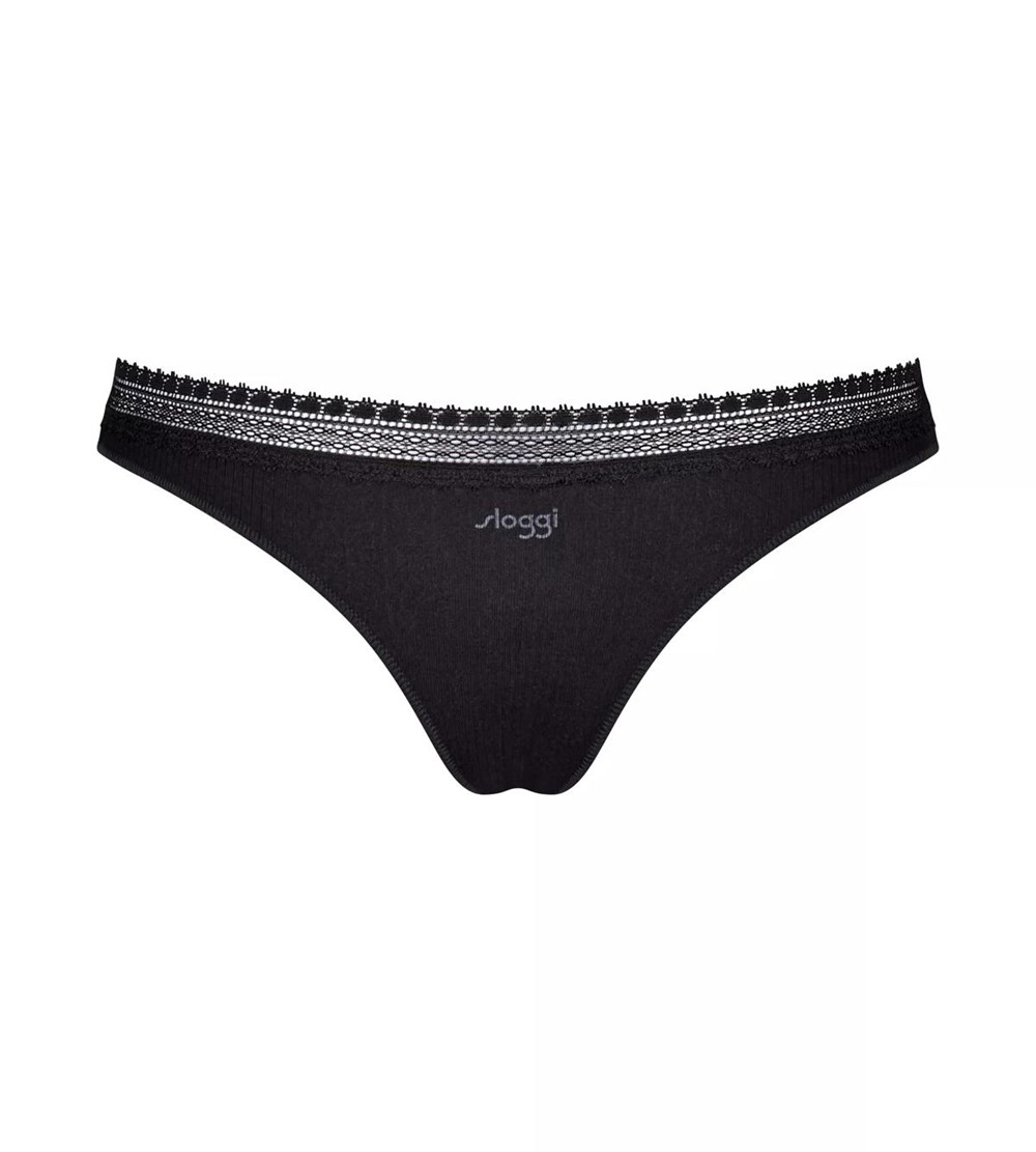 Sloggi Go Ribbed Brazilian Brief Black | 47619-HXSN