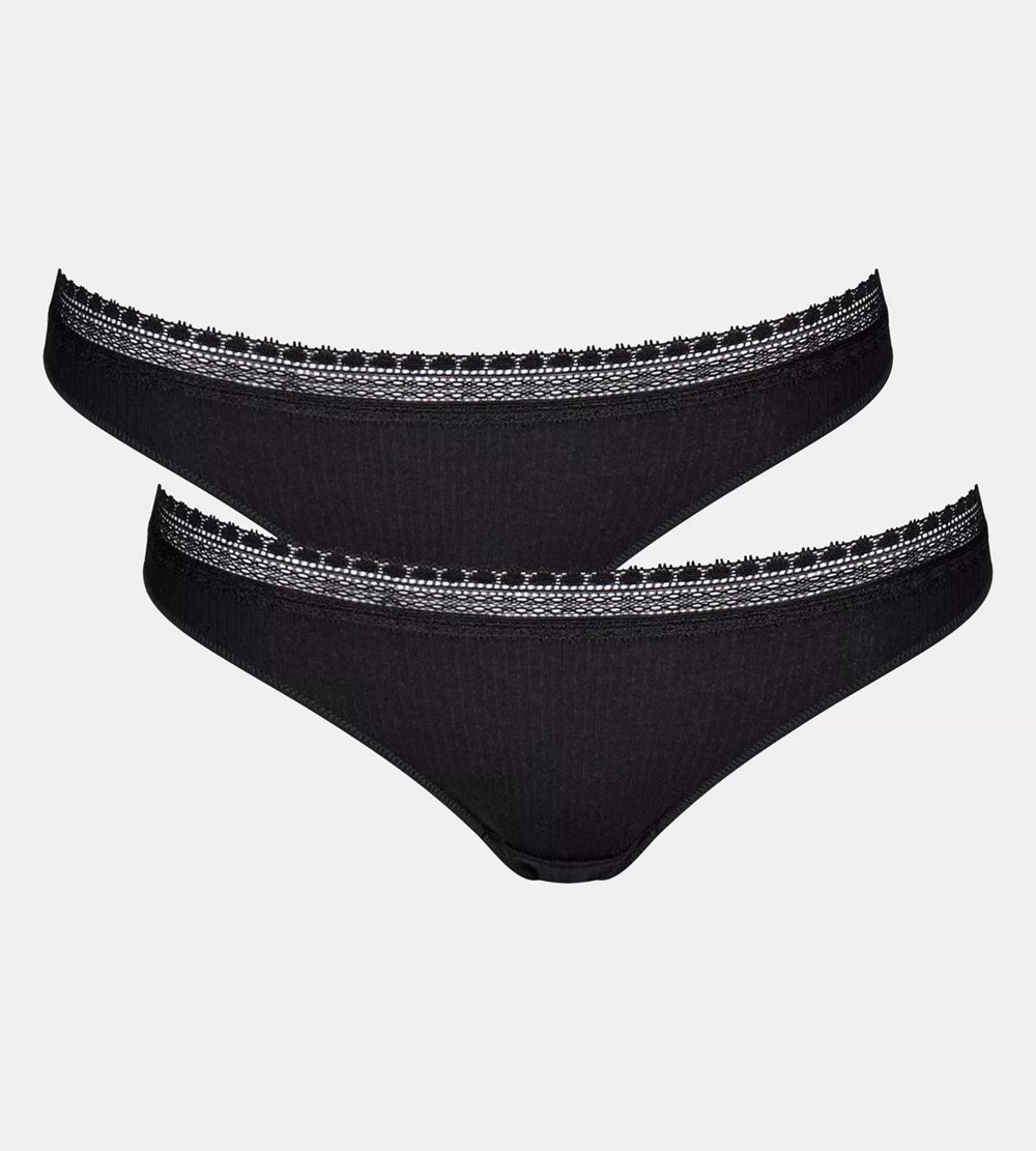 Sloggi Go Ribbed Brazilian Brief Black | 47619-HXSN