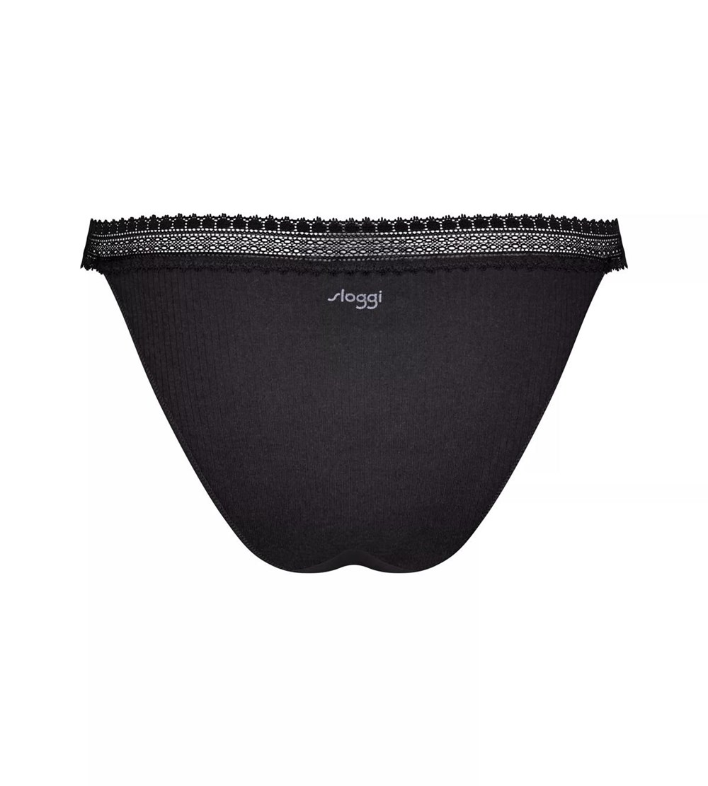 Sloggi Go Ribbed Brazilian Brief Black | 54601-LTGD