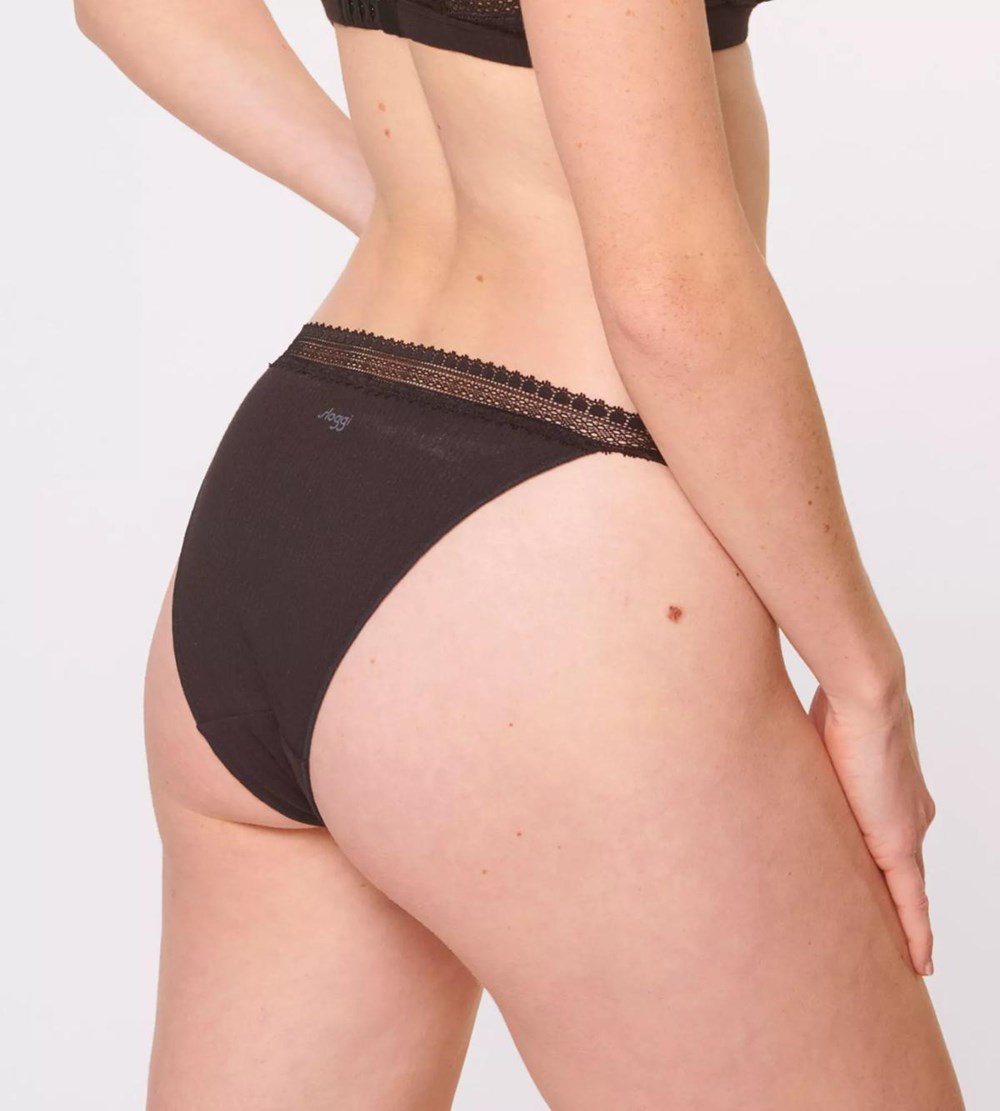 Sloggi Go Ribbed Brazilian Brief Black | 54601-LTGD