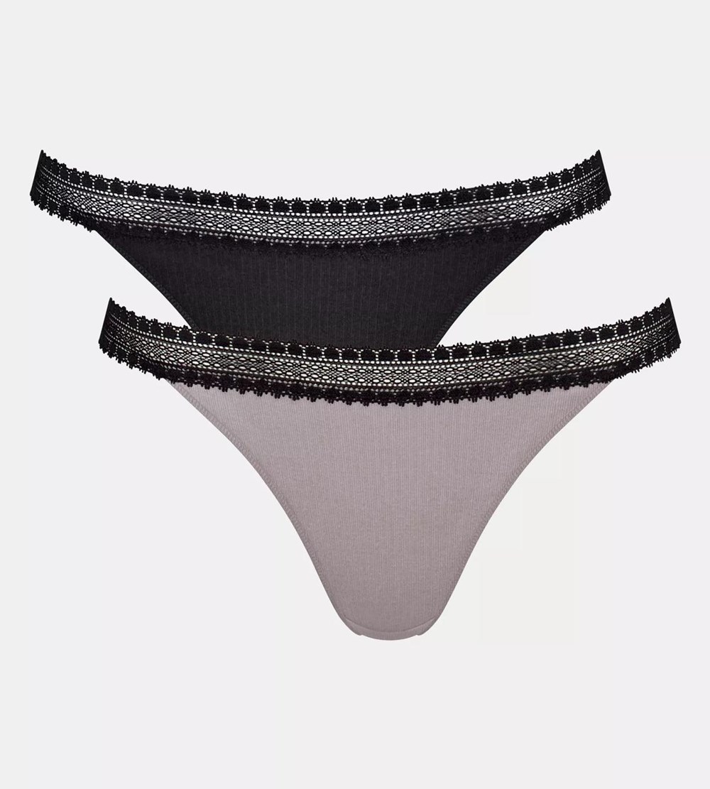 Sloggi Go Ribbed Brazilian Brief Black Combination | 49183-RSDA