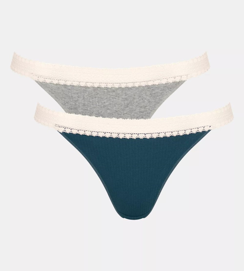 Sloggi Go Ribbed Brazilian Brief Blue - Light Combination | 57134-OIXC