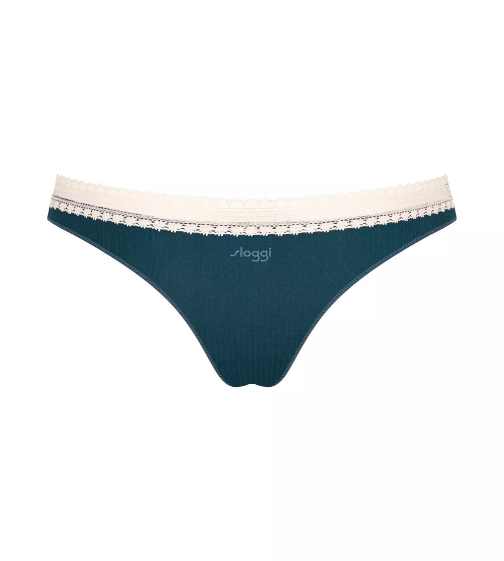 Sloggi Go Ribbed Brazilian Brief Blue - Light Combination | 59380-FBTZ