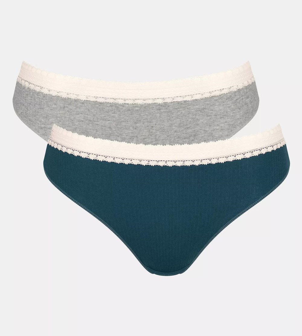 Sloggi Go Ribbed Tai Brief Blue - Light Combination | 20416-UGYV