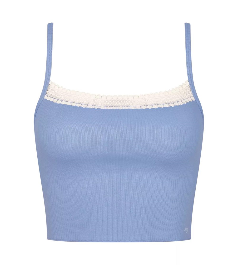 Sloggi Go Ribbed Top With Spaghetti Straps Riviera | 80731-ZULF