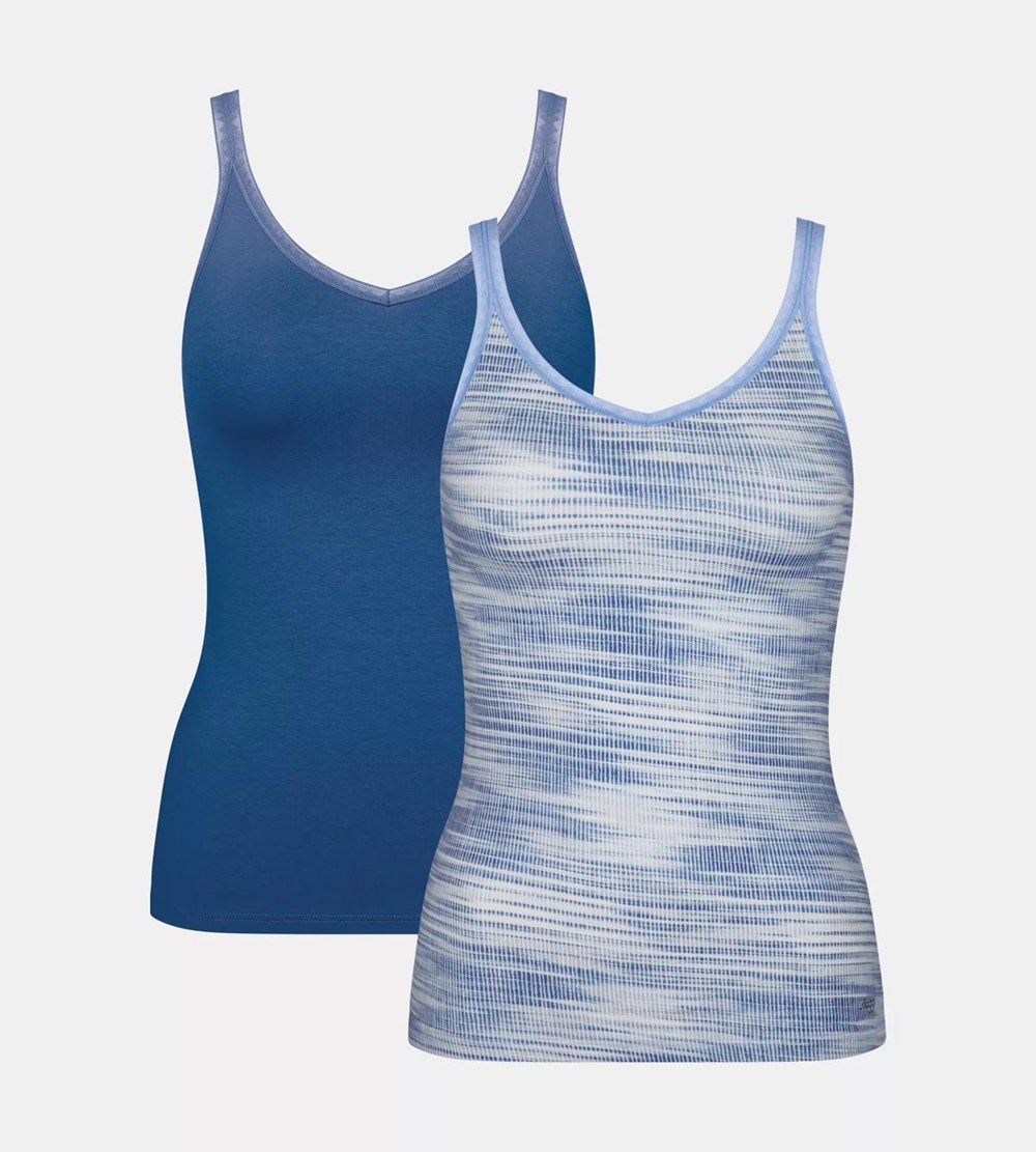 Sloggi Go Top With Spaghetti Straps Blue - Dark Combination | 58409-TPEU