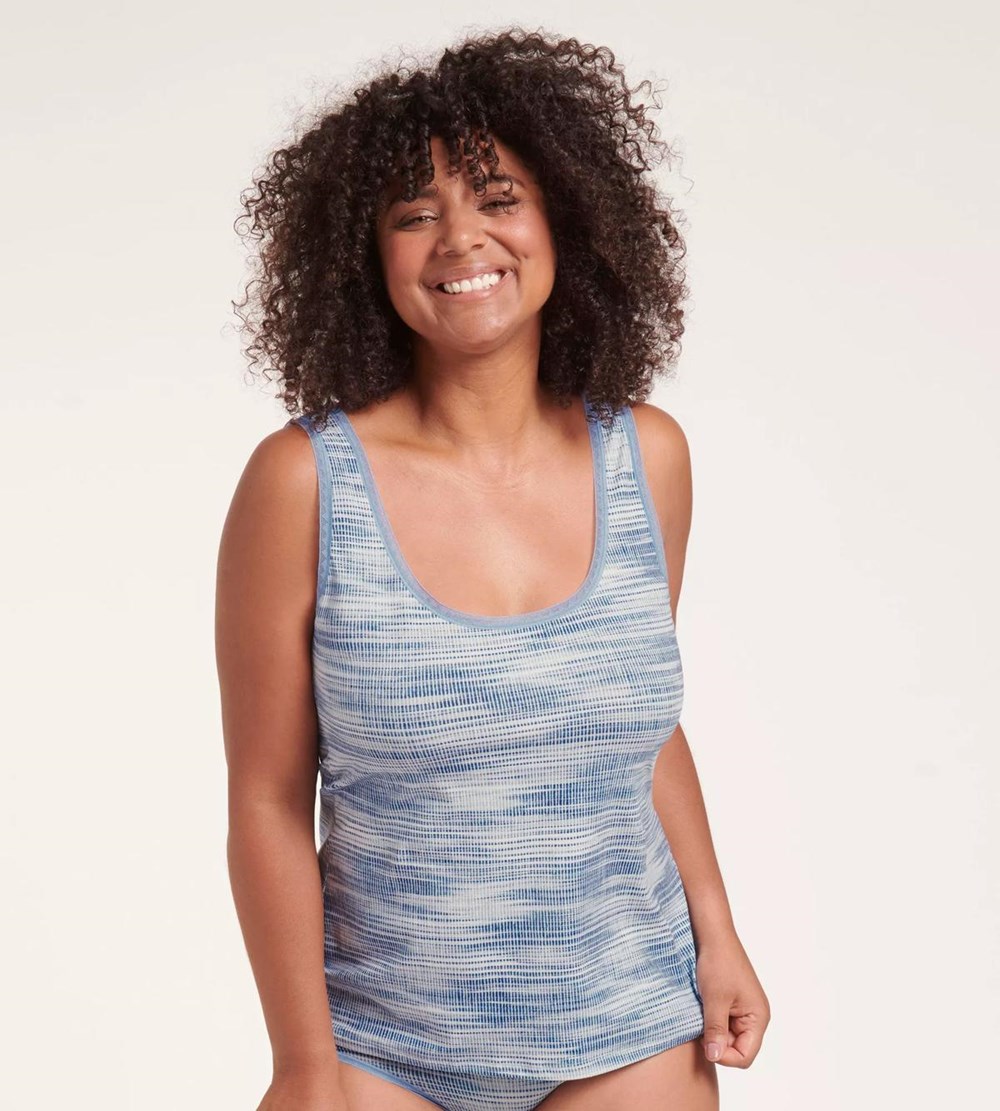 Sloggi Go Vest Tank Top Blue - Dark Combination | 83654-UYGT