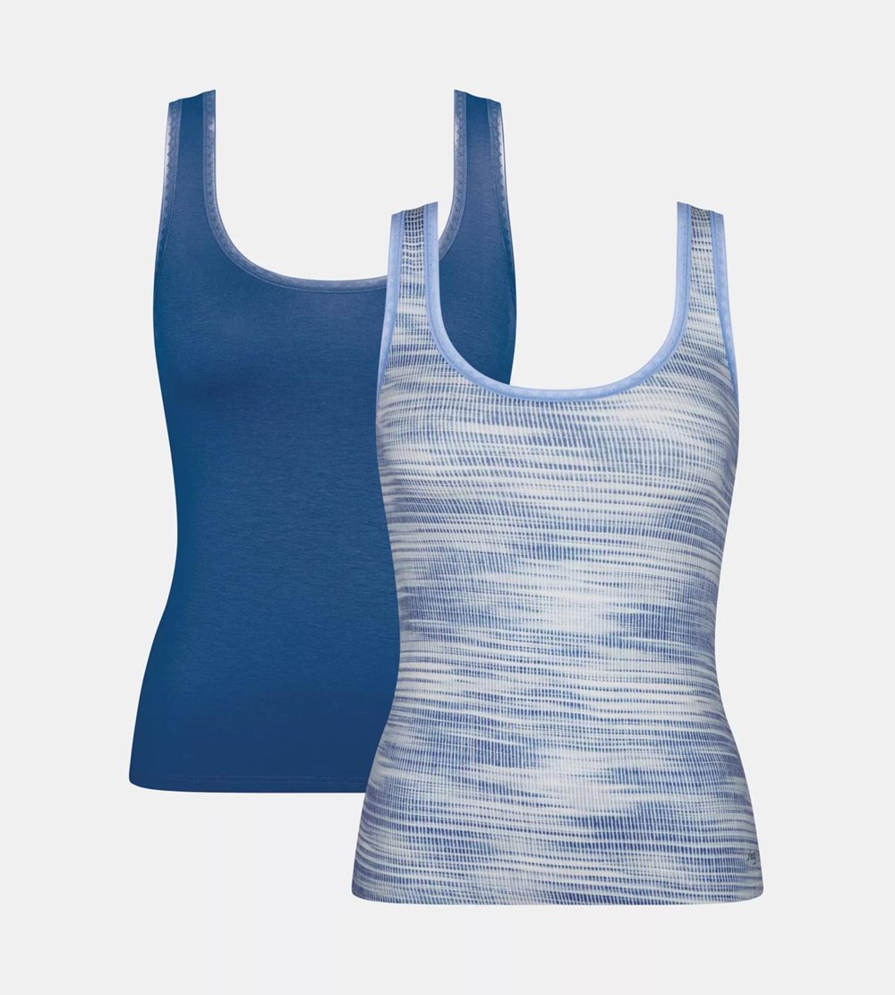 Sloggi Go Vest Tank Top Blue - Dark Combination | 83914-BSYW