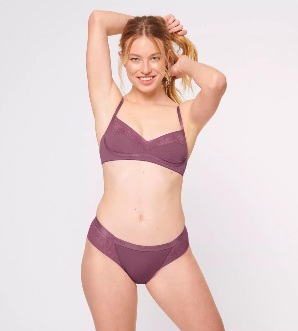 Sloggi S Shadow Brazilian Brief Lila Clover | 63908-ENUW