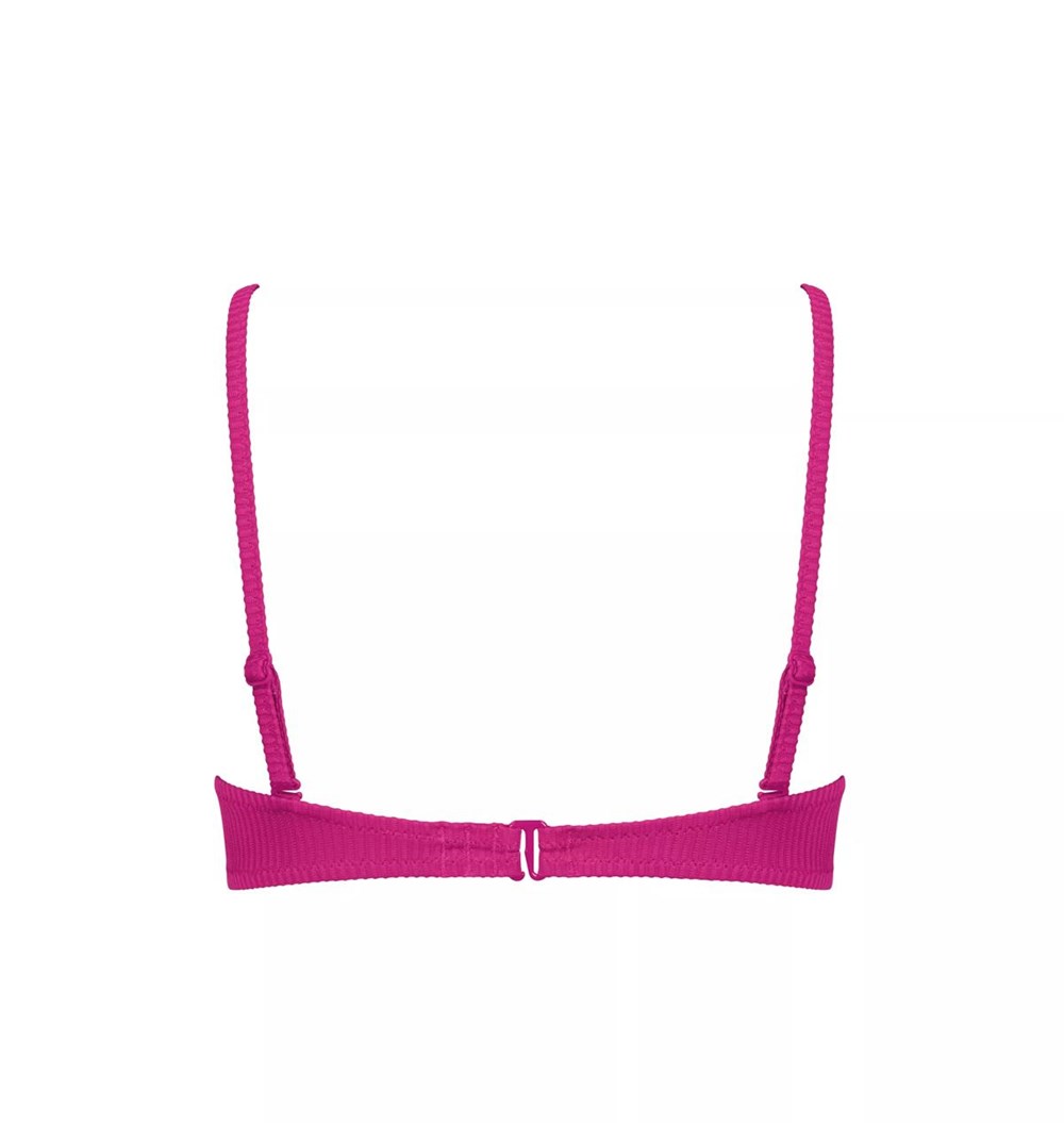 Sloggi Shore Dottyback Bikini Top Padded Fuchsia flower | 09342-TEZR