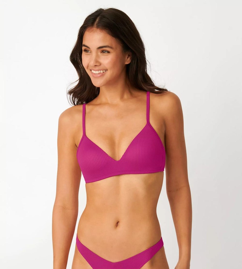 Sloggi Shore Dottyback Bikini Top Padded Fuchsia flower | 09342-TEZR