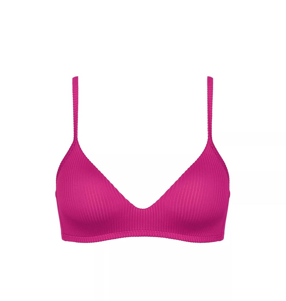 Sloggi Shore Dottyback Bikini Top Padded Fuchsia flower | 37265-YCBH