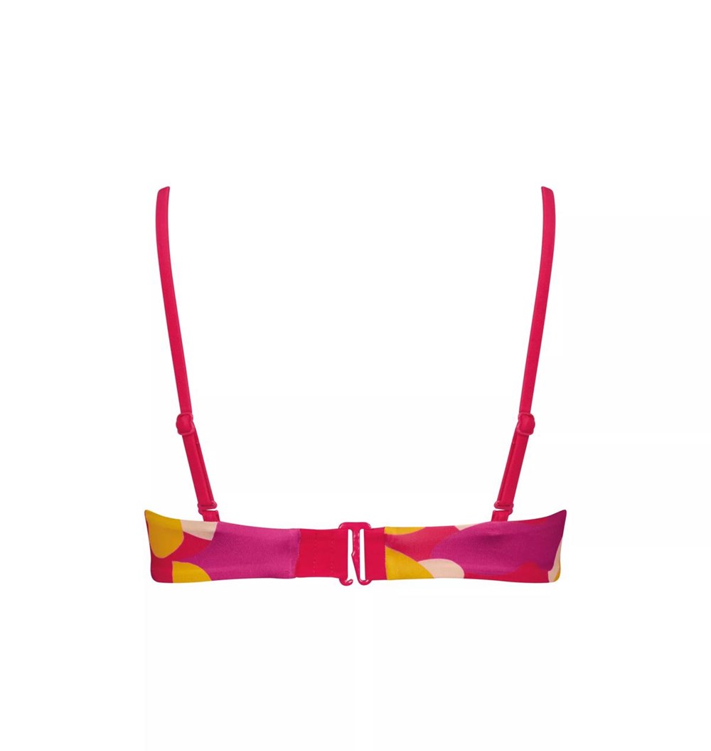 Sloggi Shore Flower Horn Bikini Bandeau Pink-Dark Combination | 17053-MWOC