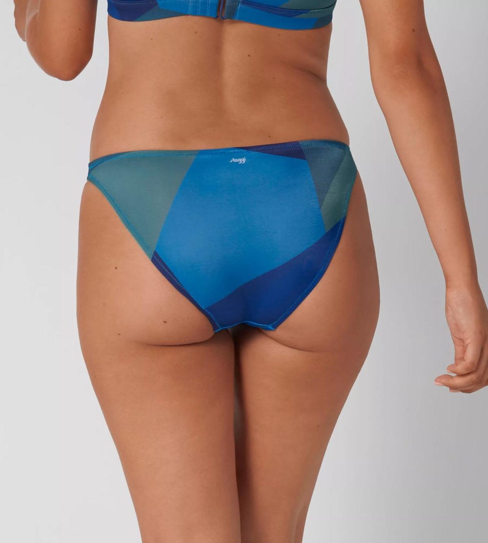 Sloggi Shore Kiritimati Bikini Tanga Blue - Dark Combination | 39845-XFAP