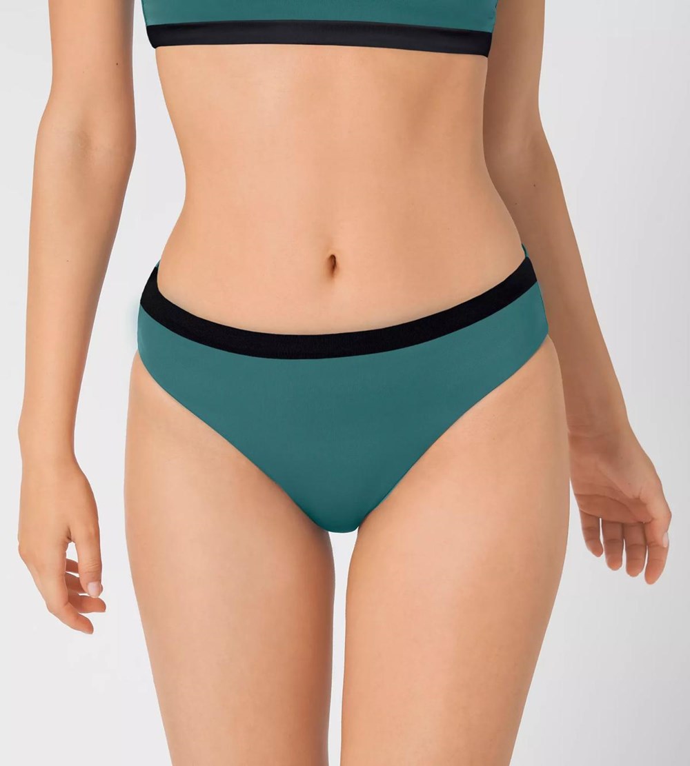 Sloggi Shore Kosrae Bikini High Leg Green Combination | 36279-RWVN