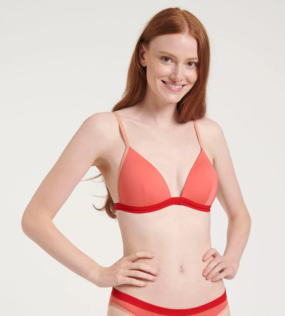 Sloggi Shore Marina Grande Bikini Top Padded Coral | 56971-ZNDF