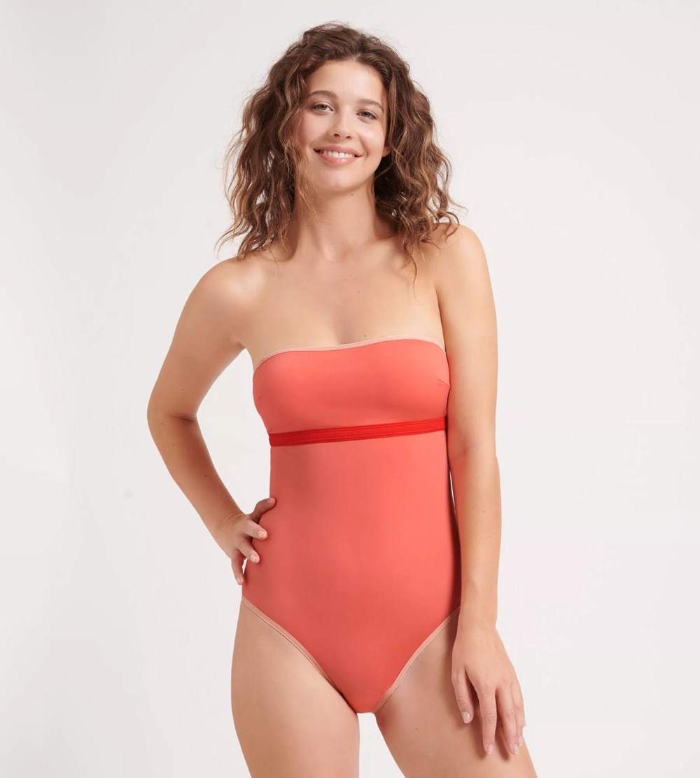 Sloggi Shore Marina Grande Swimsuit With Padded Cups Coral | 18254-XANR