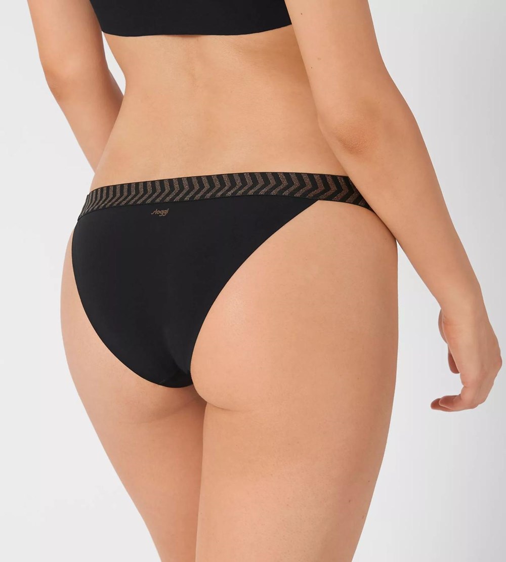 Sloggi Shore Mili Atoll Bikini Tanga Black | 13029-WFAE