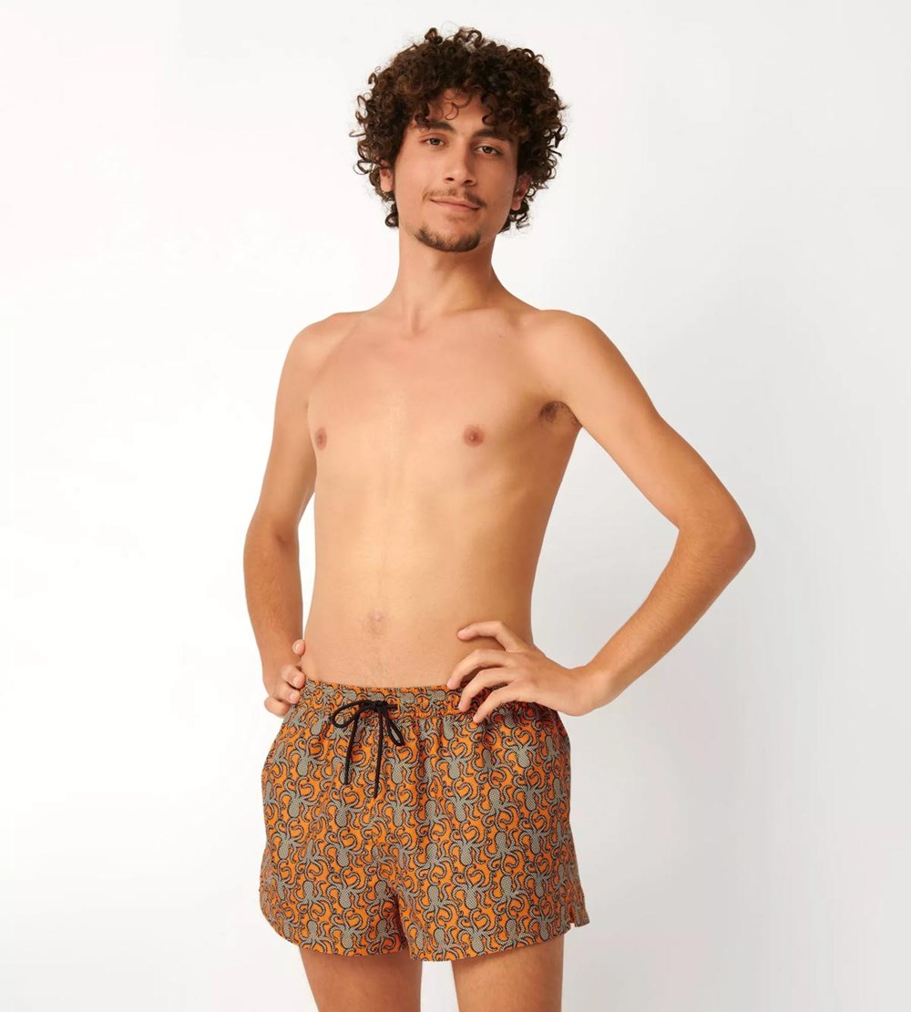 Sloggi Shore Spiny Puffer Swimshorts Yellow - Dark Combination | 61309-QDTG