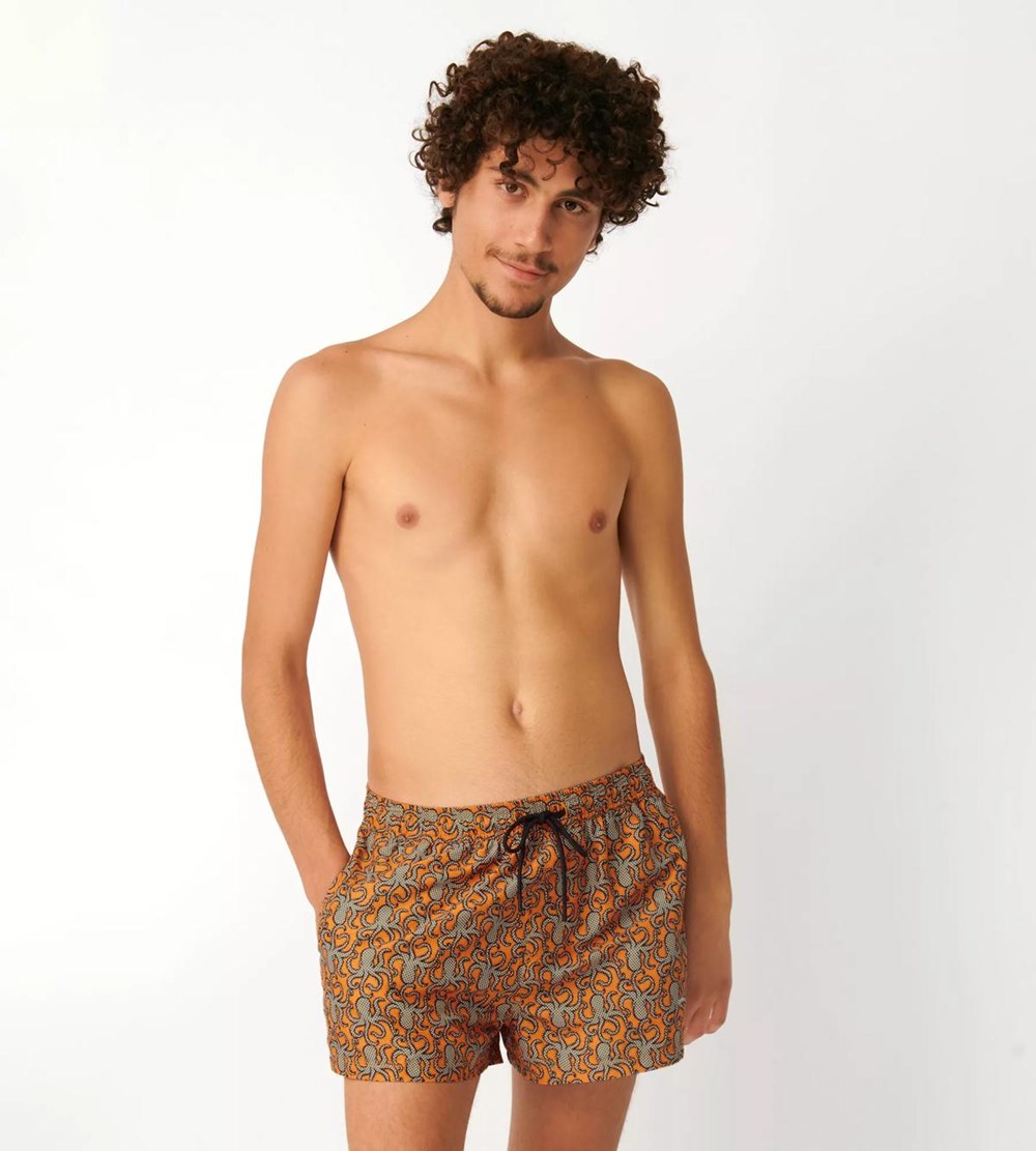 Sloggi Shore Spiny Puffer Swimshorts Yellow - Dark Combination | 61309-QDTG