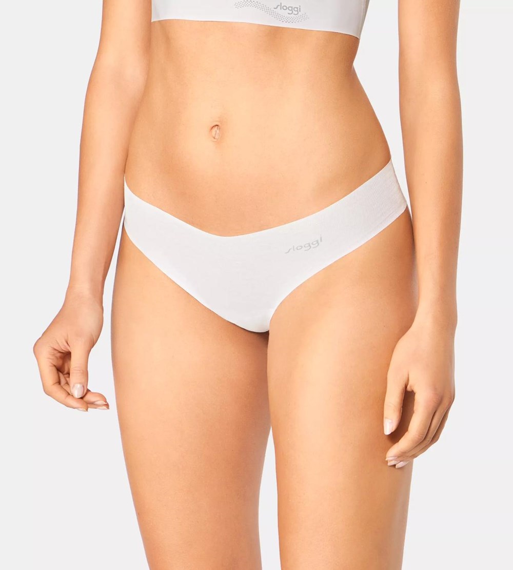 Sloggi Zero Cotton String Brief Silk White | 03812-ONSP