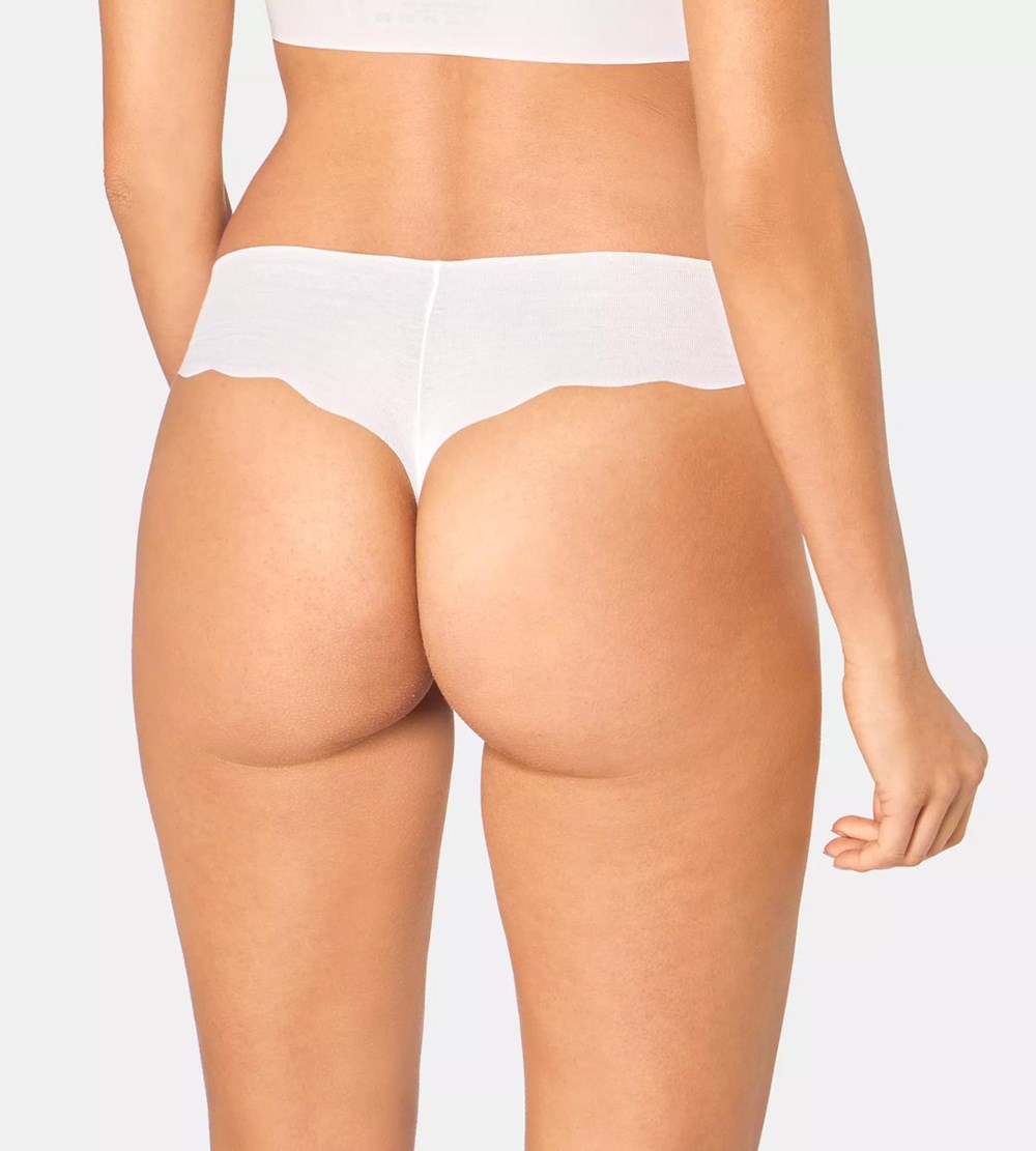 Sloggi Zero Cotton String Brief Silk White | 03812-ONSP