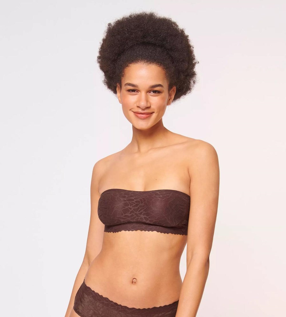 Sloggi Zero Feel Lace Bandeau Ebony brown | 53790-PKFC