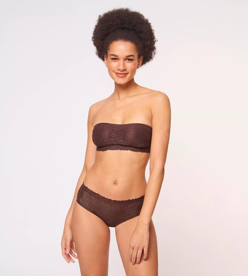 Sloggi Zero Feel Lace Bandeau Ebony brown | 53790-PKFC