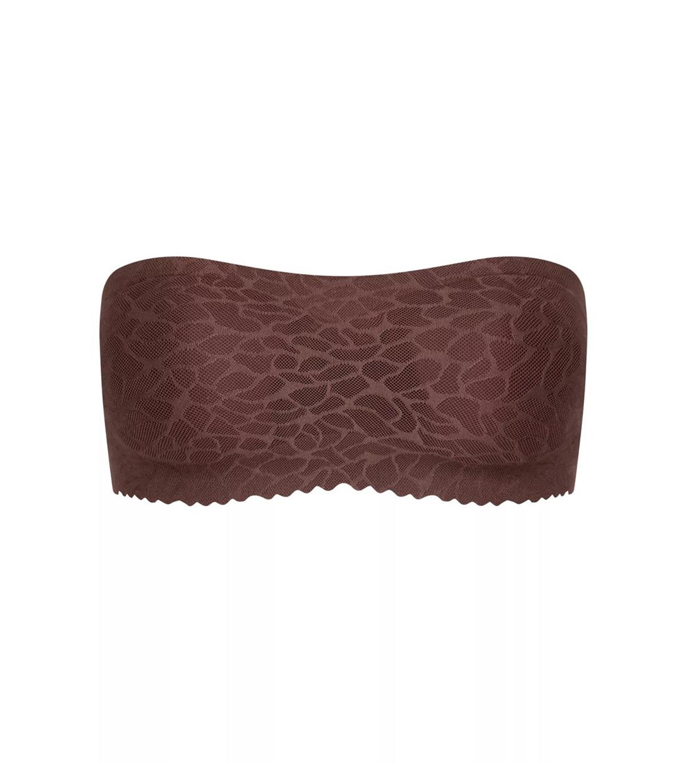 Sloggi Zero Feel Lace Bandeau Ebony brown | 53790-PKFC