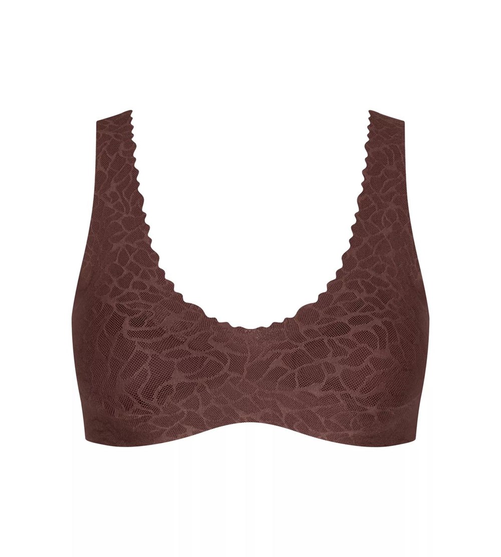 Sloggi Zero Feel Lace Bralette Ebony brown | 35897-BNQZ