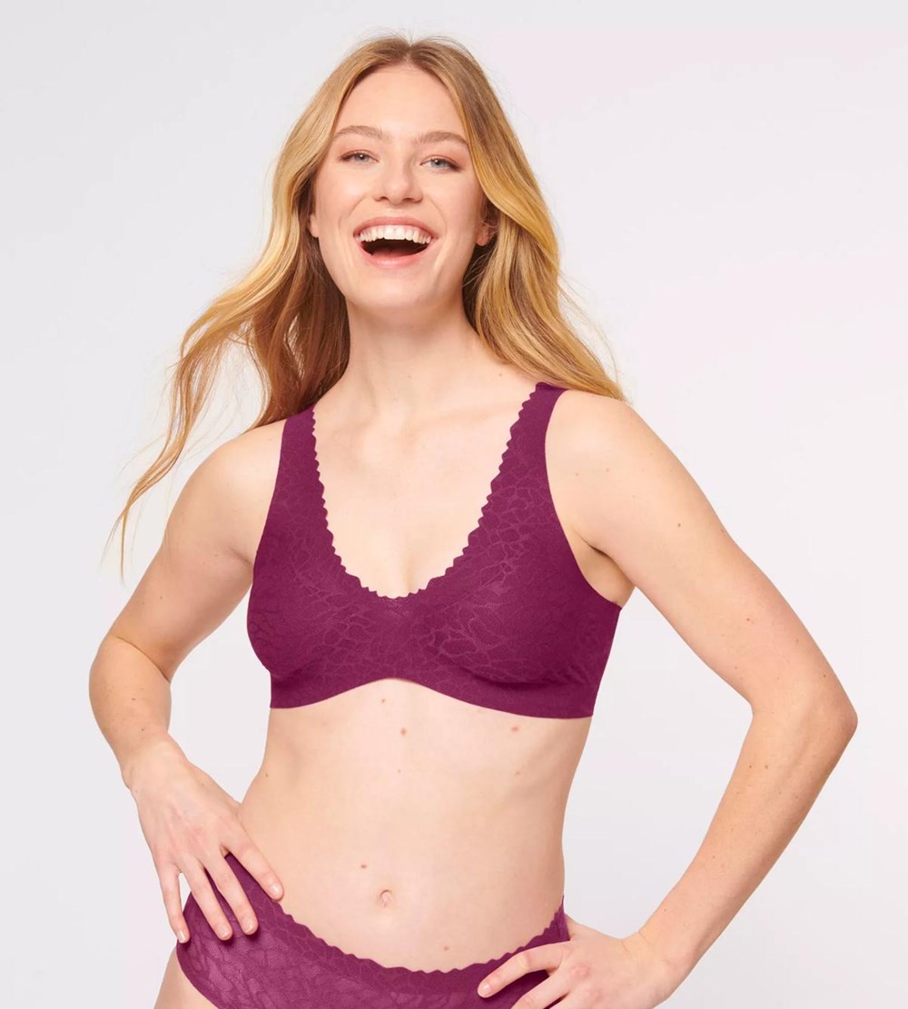 Sloggi Zero Feel Lace Bralette Wine | 13720-GAHC