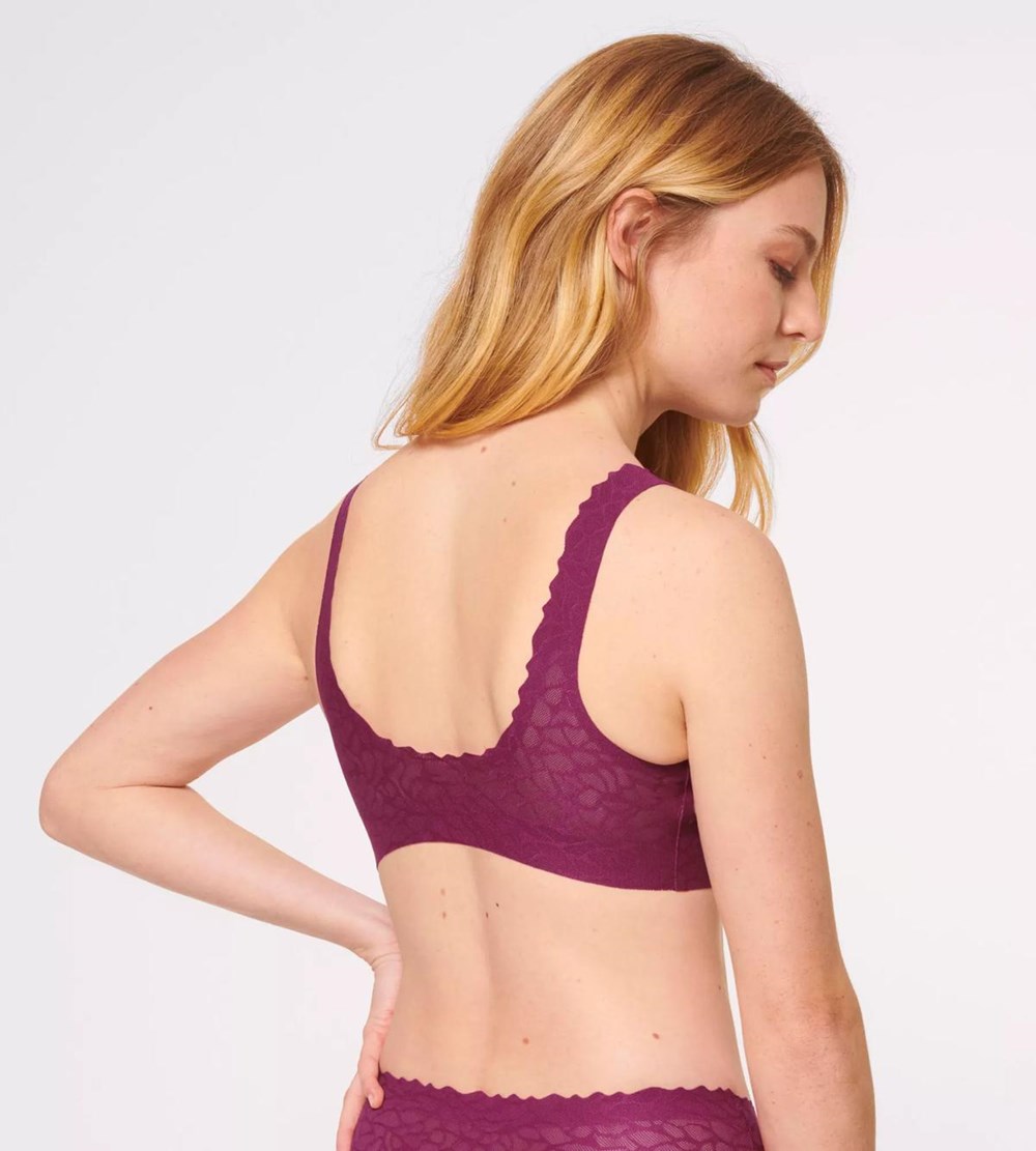 Sloggi Zero Feel Lace Bralette Wine | 13720-GAHC