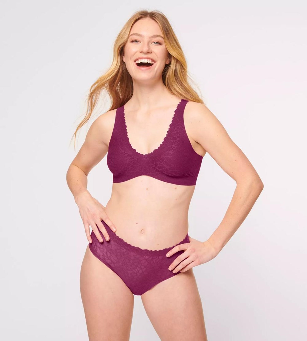 Sloggi Zero Feel Lace Bralette Wine | 13720-GAHC